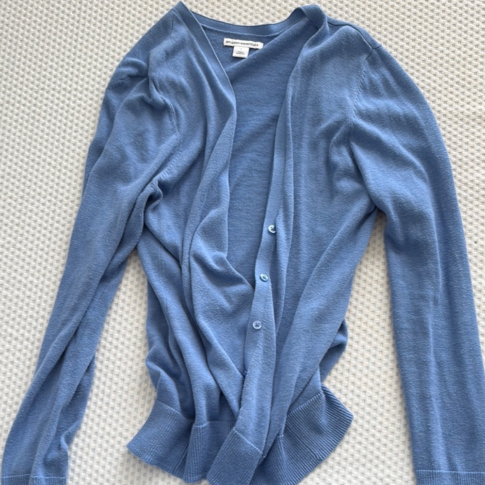 Amazon Essentials Blue Cardigan Sweater
